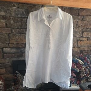 NWT Asymmetrical Cupio 3/4 Button Down Tunic Shirt Sz M